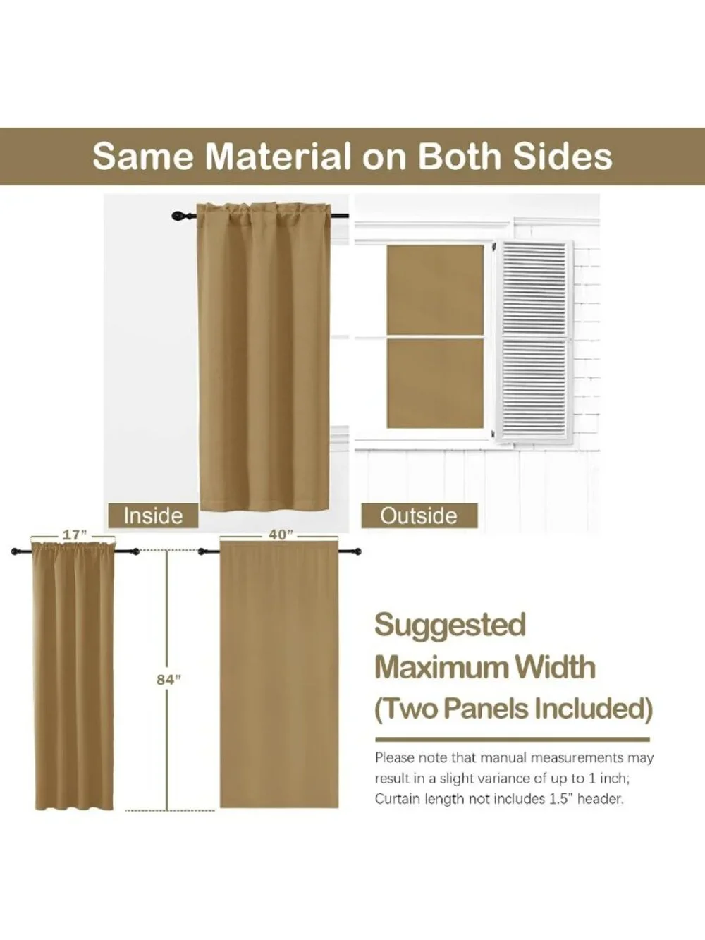 Elegant Gold Blackout Curtains Set - 84